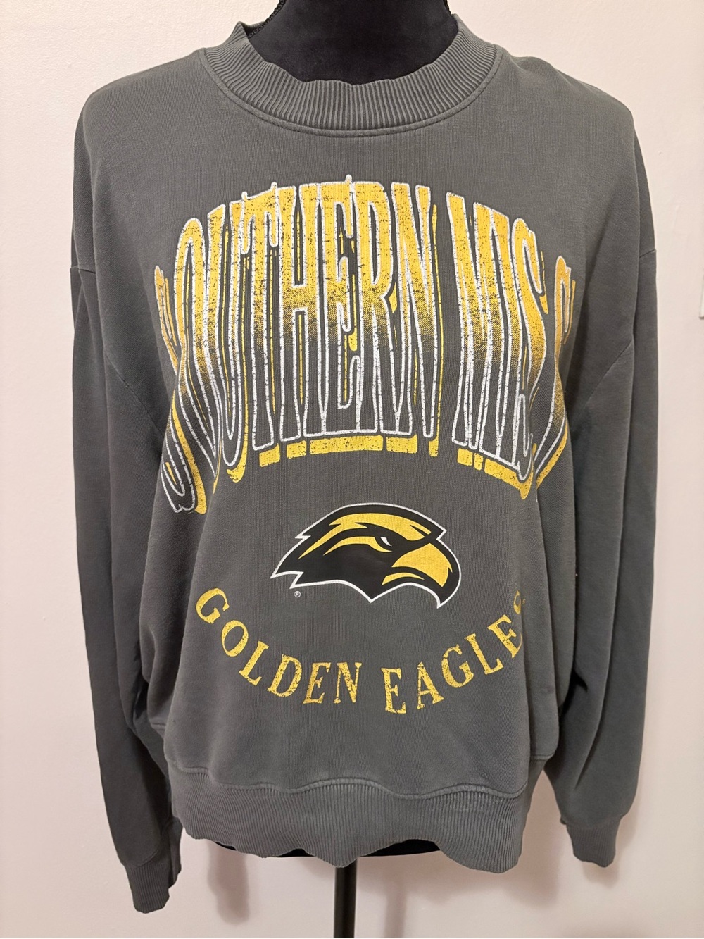 Hanes Charcoal Crewneck Southern Miss Sweatshirt